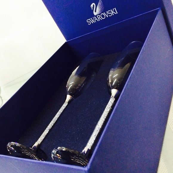 Crystalline Champagne Flutes, Set of 2 - Picture 2 of 2